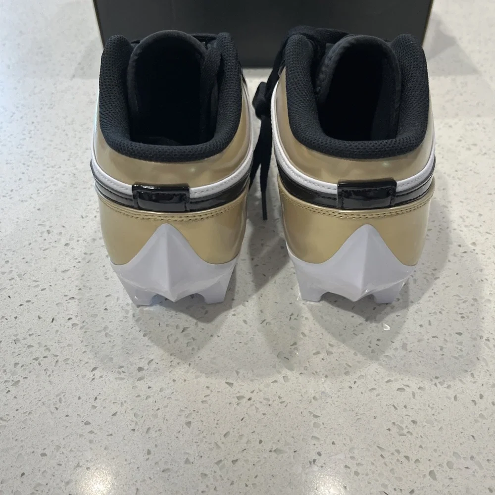 Nike Jordan 1 Low TD 'Gold Toe' Football Cleat FJ6245-701 Sz 12